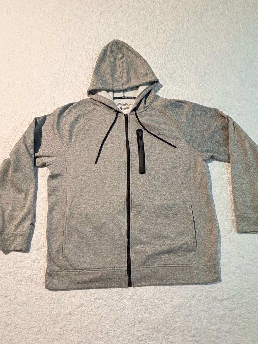 Eddie Bauer | Motion FreeDry Full Zip Hoodie | Gray | Men’s XL | Zip Pocket